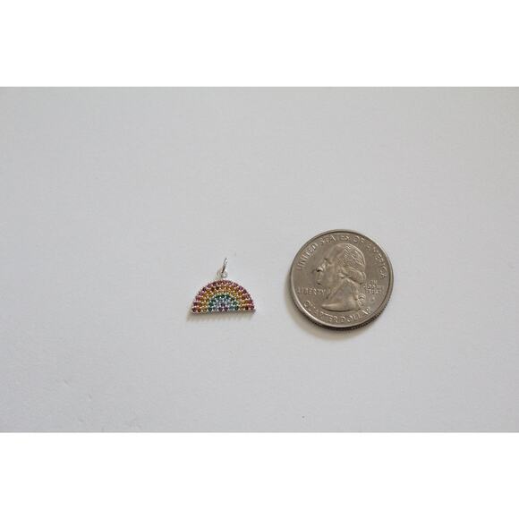 Sterling Silver Rainbow Charm with Nano Gem Crystals Charm - Picture 5 of 5